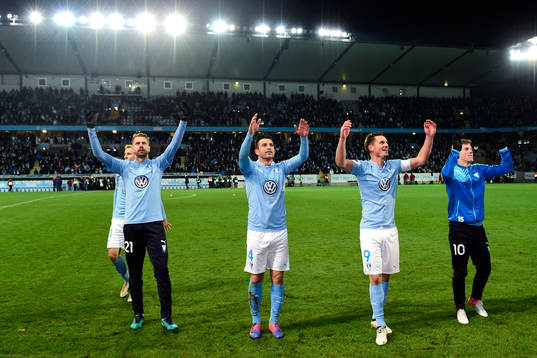 Malmö FFs Kari Arnason, Behrang Safari och Markus