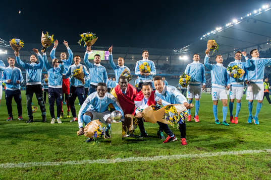 Malmö FFs Pa Konate, Enock Kofi Adu, Yoshimar Yotún och