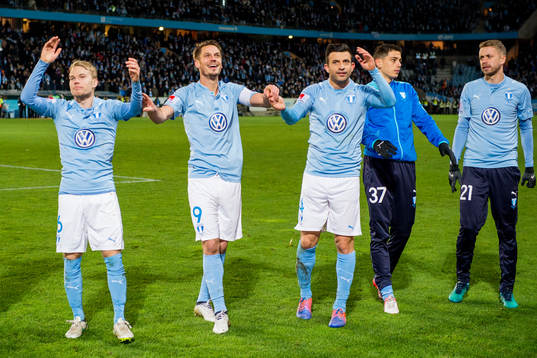 Malmö FFs Oscar Lewicki, Markus Rosenberg, Behrang Safari,