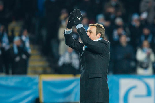 Malmö FFs tränare Allan Kuhn tackar publiken