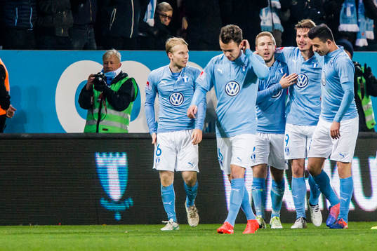 Malmö FFs Oscar Lewicki, Andreas Vindheim, Anton