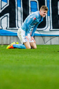 Malmö FFs Franz Brorsson gimaserar
