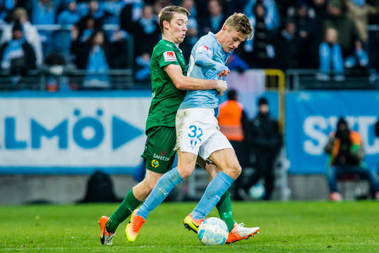 Hammarbys Birkir Már Saevarsson och Malmö FFs Mattias