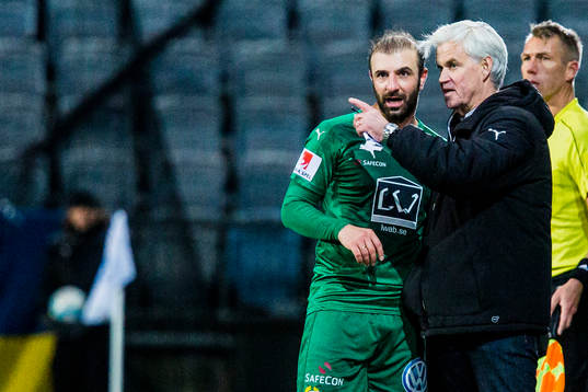 Hammarbys Kennedy Bakircioglu och tränare Nanne Bergstrand