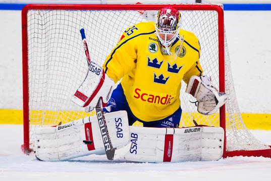 Sveriges målvakt Filip Gustavsson