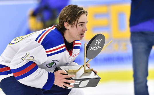 Stockholm Nords Gabriel Nilsson-Mendel med TV-pucken pokalen