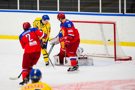 Sveriges Carl Grundström och Rysslands Vadim Kudako samt