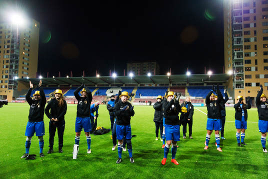 Eskilstunas spelare jublar
