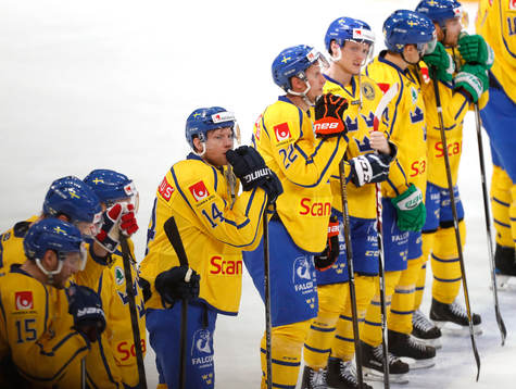 Sweden¥s Richard Gynge and Sweden¥s team