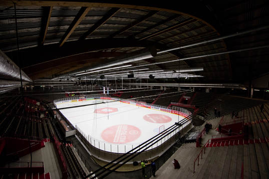 Arena Frölundaborg innan ishockeymatchen i CHL mellan