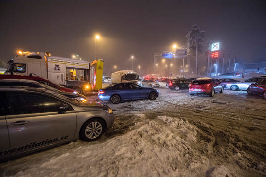Snökaos utanför Johanneshov