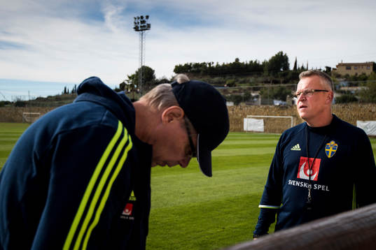 Förbundskapten Janne Andersson (th)