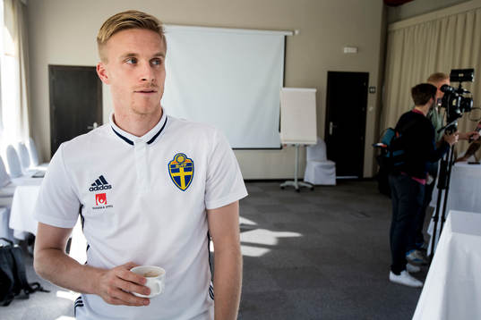 Oscar Wendt i mixed zone