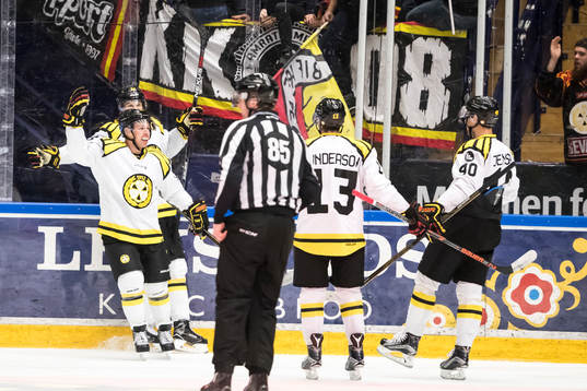 Brynäs Kevin Clark jublar