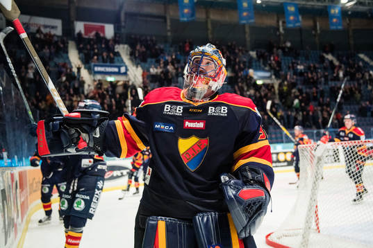 Djurgårdens målvakt Mikael Tellqvist jublar
