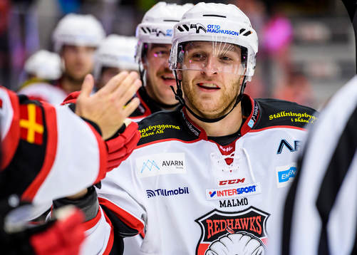 Malmö Redhawks Frederik Storm jublar