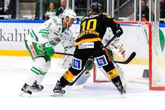 Rögles Alen Bibic håller undan Skellefteås Joakim