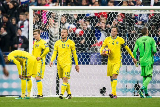 Sveriges Emil Krafth, Jakob Johansson och Andreas Granqvist