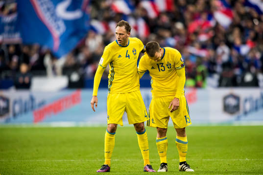 Sveriges Andreas Granqvist och Jakob Johansson deppar
