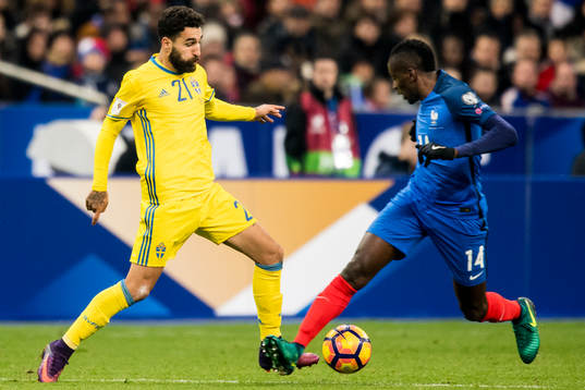 Sveriges Jimmy Durmaz och Frankrikes Blaise Matuidi