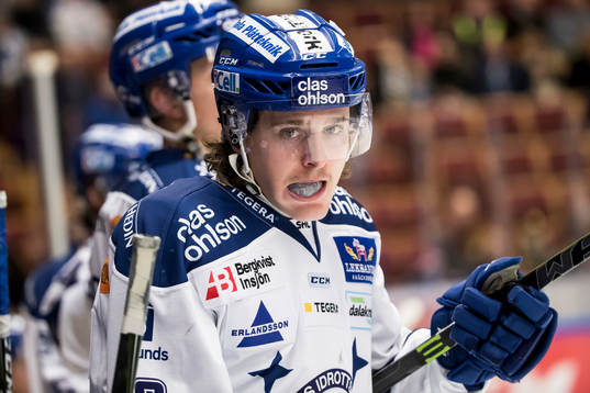 Leksands Fredrik Forsberg  i ishockeymatchen i SHL mellan