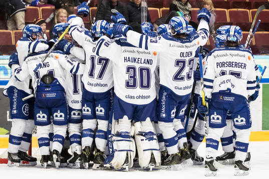 Leksands spelarna jublar