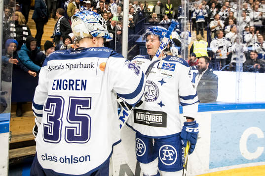 Leksands Jesper Ollas och målvakt Atte Engren