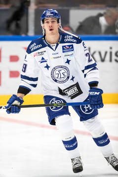 Leksands Tobias Forsberg  i ishockeymatchen i SHL mellan