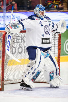 Leksands målvakt Atte Engren  i ishockeymatchen i SHL