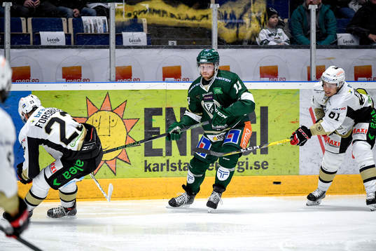 Färjestads Linus Persson och Malmö Redhawks Christoffer