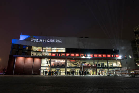 Generell exteriör vy på Vida arena före ishockeymatchen