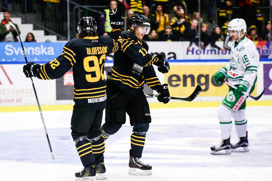 Skellefteås Henrik Hetta och Jesper Olofsson jublar
