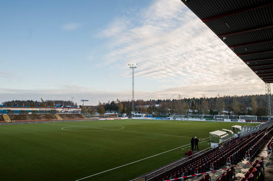 Arenan före fotbollsmatchen i kvalet till Superettan