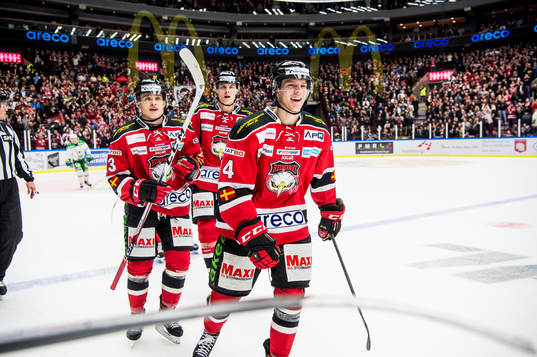 Malmö Redhawks Carl-Johan Lerby, Fredrik Händemark och