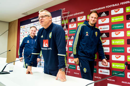 Sveriges förbundskapten Janne Andersson och Andreas