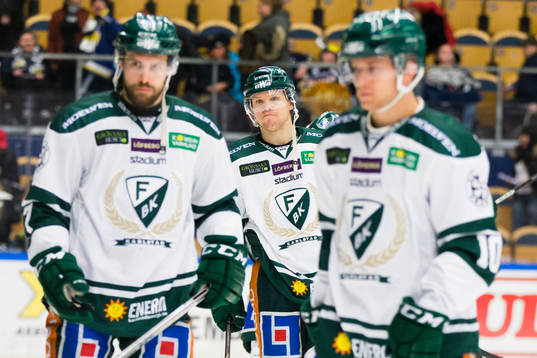 Färjestads Jonas Holös, Andreas Jämtin och Marcus