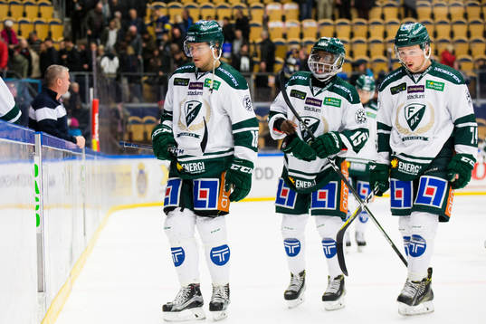 Färjestads Andreas Jämtin, Hugo Enock och Rasmus Asplund
