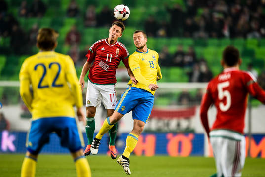 Ungerns Krisztián Németh i nickduell med Jakob Johansson