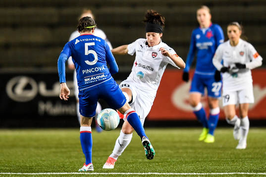 Rosengårds Ella Masar mot Slavia Prag Veronika Pincova