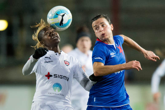 Rosengårds Gaëlle Enganamouit och Slavia Prag Andrea