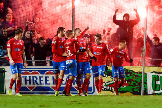 Helsingborgs spelare jublar