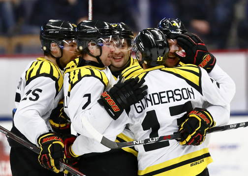 Brynäs spelare jublar