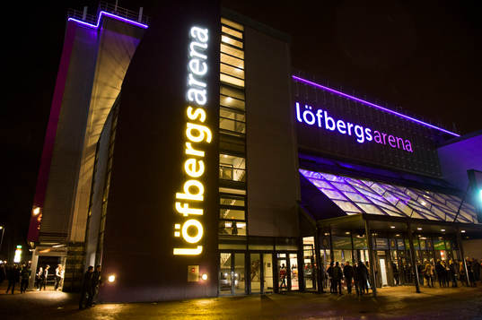 Löfbergs Arena innan ishockeymatchen i SHL mellan