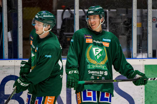 Färjestads Lukas Enqvist och Anton Brandhammar
