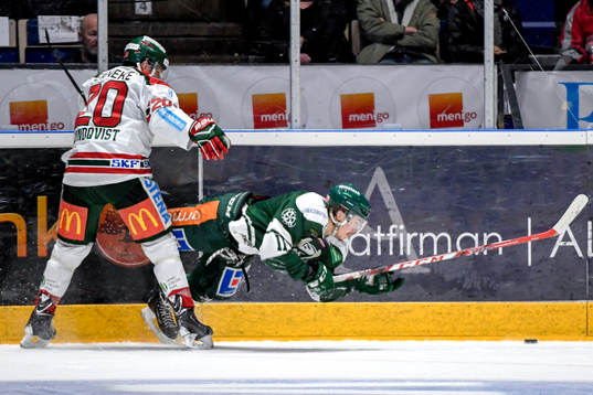 Frölundas Joel Lundqvist och Färjestads Joakim Nygård