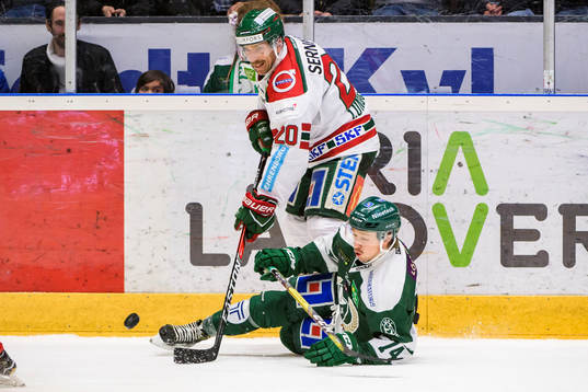 Frölundas Joel Lundqvist och Färjestads Rasmus Asplund