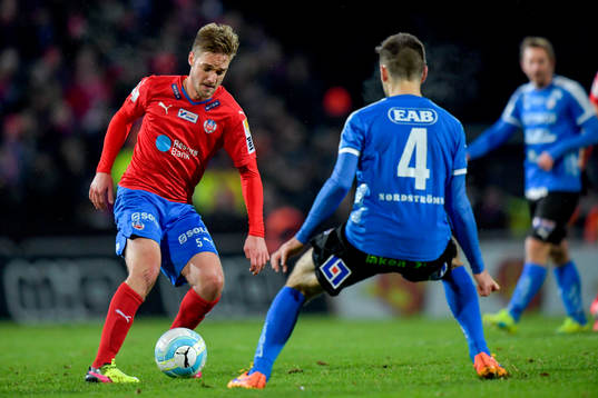 Helsingborgs Johan Mårtensson och Halmstads Ivo Pekalski