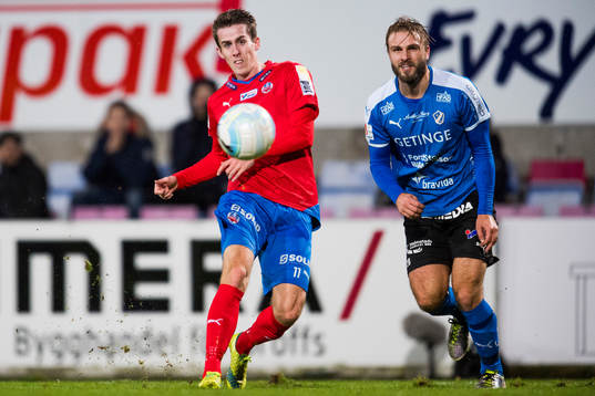 Helsingborgs Adam Eriksson och Halmstads Jesper Westerberg