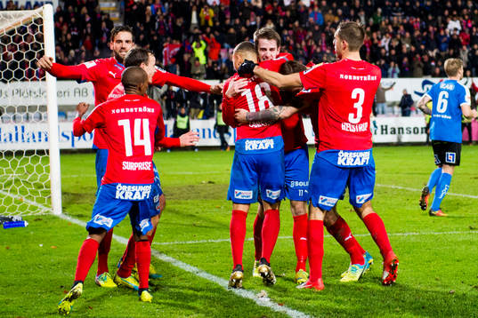 Helsingborgs spelare jublar