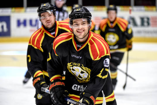 Brynäs Ponthus Westerholm och Pathrik Westerholm jublar